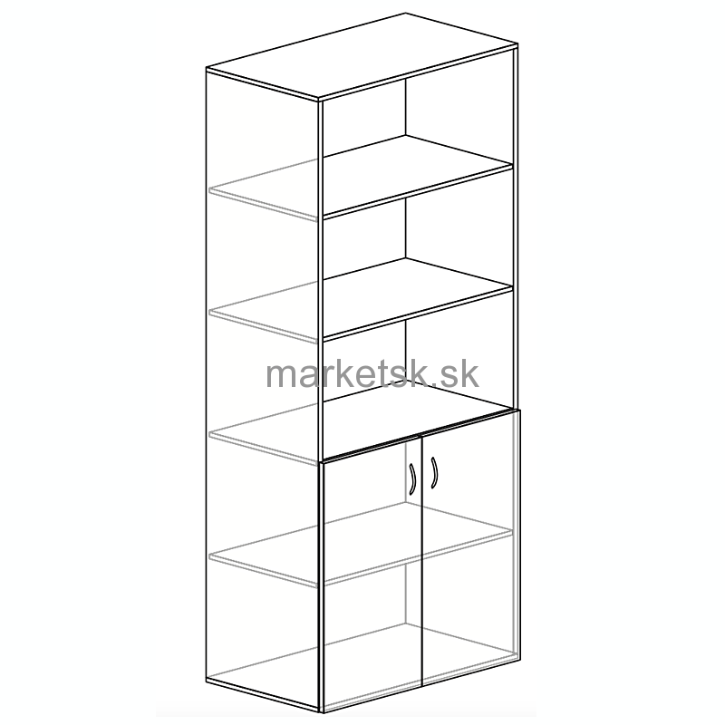Kancelárska skriňa M504 - 80 x 178 x 47 cm